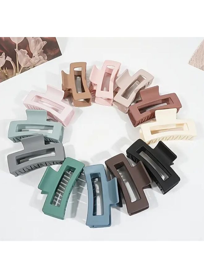 12pcs Multi Color Hair Claw Clips Non Slip Durable Matte Finish For Women - Image 5